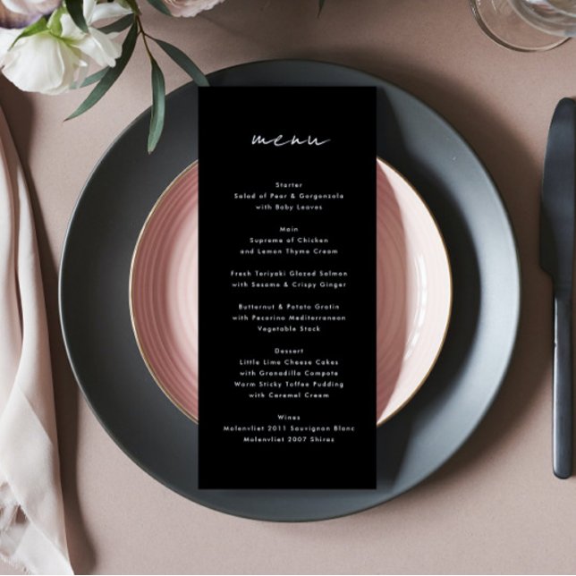 Menu Noms Personnalisés Modernes Tuxedo Onyx Jeux Maria (Créateur téléchargé)