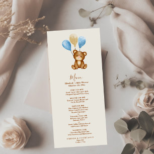 Menu Nous pouvons à peine attendre l'ours aquarelle