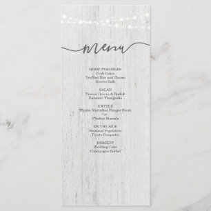 Menu Occasion spéciale Romantique rustique