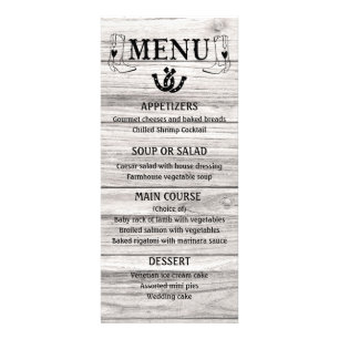 Menu Occidental Mariage campagnard Cowboy Boots Bo