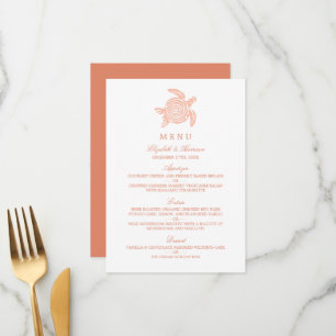 Menu Ocean Sea Turtle, Soft Coral Beach Wedding