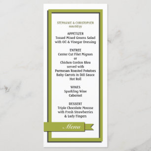 Menü "Olive Green Ribbon Wedding" / Programm