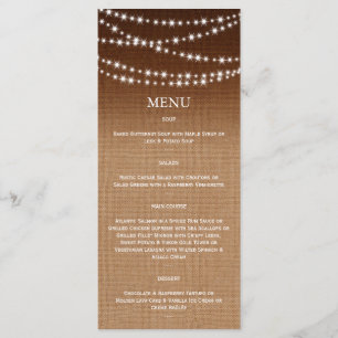 Menu Ombre Burlap Twinkle Lights