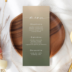 Menu Ombre minimaliste Monstera Vert & Mariage Jaune