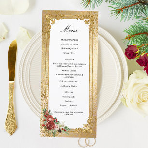 Menu Opulence dorée Noël Mariage floral