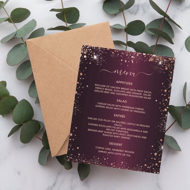 Menu or rose bordeaux (Créateur téléchargé)