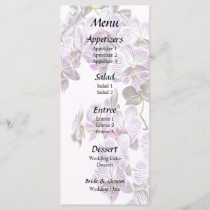 Menu Orchidées de Phalaenopsis rose et blanc