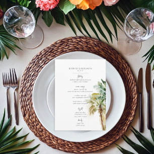 Menu Palmiers tropicaux Mariage moderne