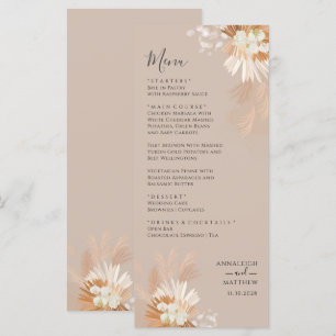 Menu Pampas Grass Terracotta Mariage botanique