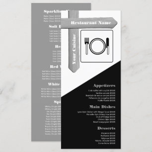 Menu Panneau de bois, Cadre, Restaurant Slimline