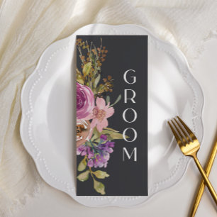 Menu Panneau de la chaise de Mariage de couleur rose pâ