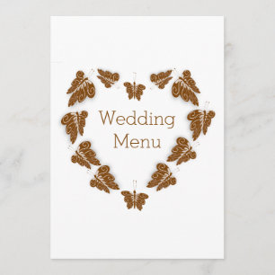 Menu Papillons couleur chocolat Mariage design