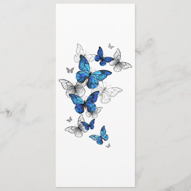 Menu Papillons volants bleus Morpho (Devant)