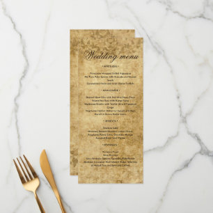 Menu Parchemin de mariage vintage Une fois à l'heure Me