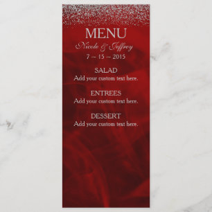 Menu Parties scintillantes argentées élégantes sur le