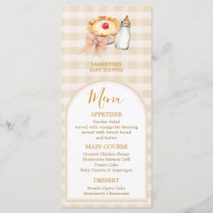 Menu Pastel A Little Cutie Pie En vichy Fall Baby showe