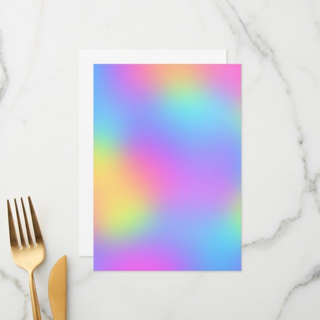Menu Pastel Rainbow Colors Abstrait Blur Gradient Ombre (Devant/Arrière en situation)