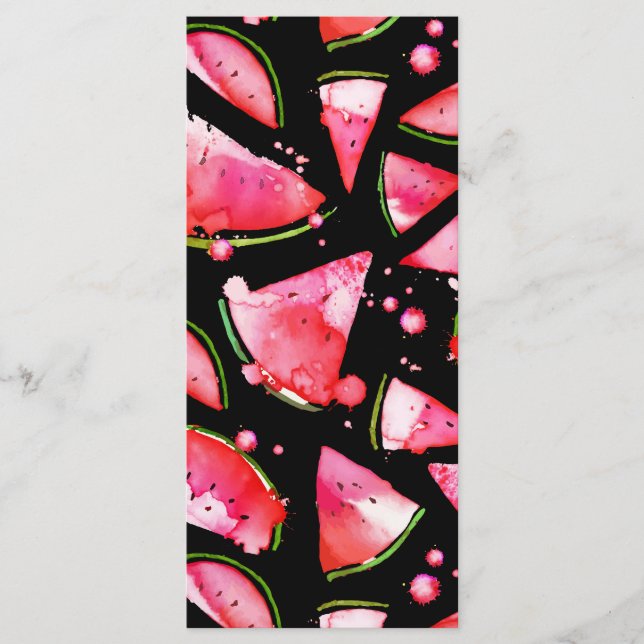 Menu Pastèque à l'aquarelle 2 (Devant)