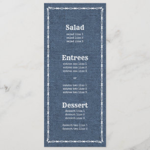 Menu Pays Bleu Denim et fil Barb 2