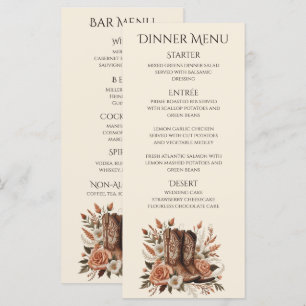 Menu Pays élégant moderne Occidental- Fleurs