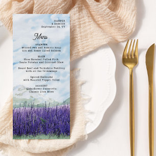 Menu Paysage de la lavande Mariage d'aquarelle de monta