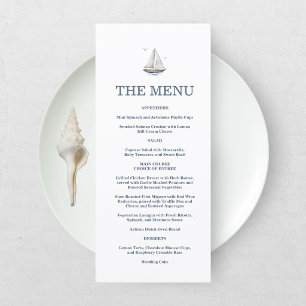 Menu Paysage Marin Côtier à l'Aquarelle Moderne pour Ma