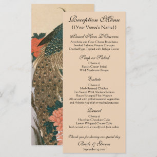Menu Peacock et Peonies par Mariage Hiroshige