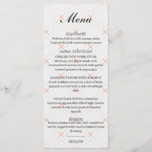 Menu Pêche pastel et géométrique crème