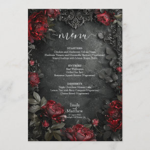 Menu Peonies gothiques baroques