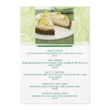 Menu personnalisable de dessert de thème vert