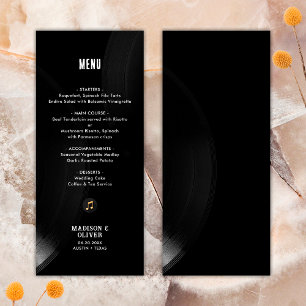 Menu Personnalisable du Mariage Black White Vinyl 
