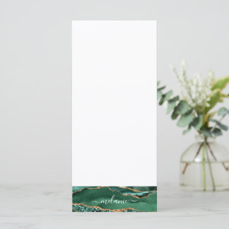 Menu personnalisé avec nom et paillettes dorées ve