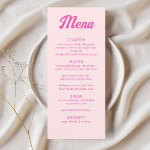 Menu personnalisé Pink Tropical Bat mitzvah Party