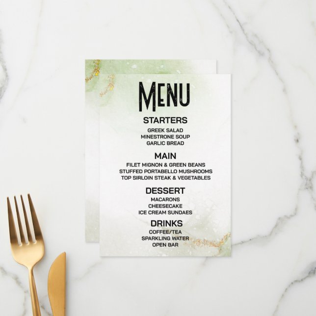 Menu Personnaliser - Créez votre propre marbre vert sub (Devant/Arrière en situation)