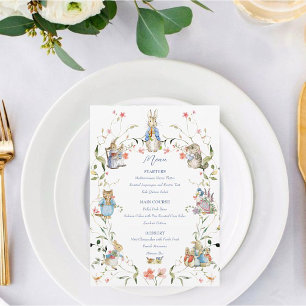 Menu Peter le Baby shower Fleur sauvage Rabbit