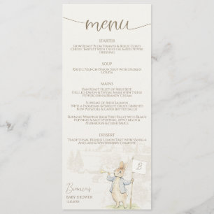 Menu Peter le lapin Un Baby shower lapin