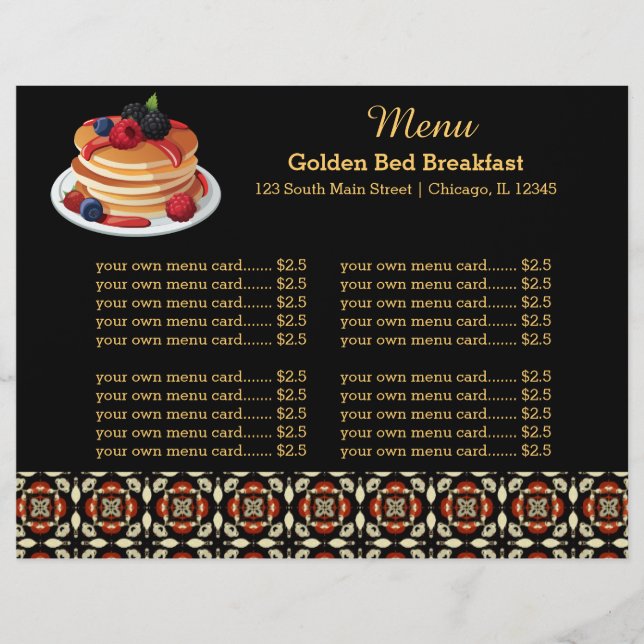 Menu Petit déjeuner (Devant)