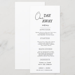 Menu Petit Noir Blanc Un Jour Avant Le Dîner De Répétit