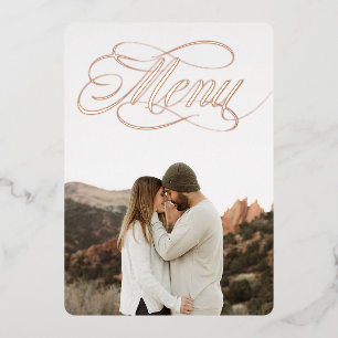Menu Photo Avant Véritable Invitation Foil