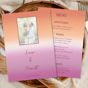 Menu Photo de mariage lesbien avec dégradé de drapeau d