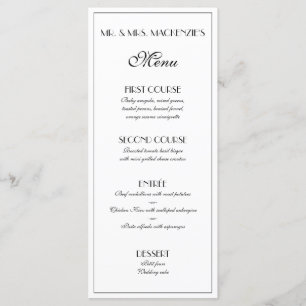 Menu Photo Mariage moderne Elegant Roaring 20s