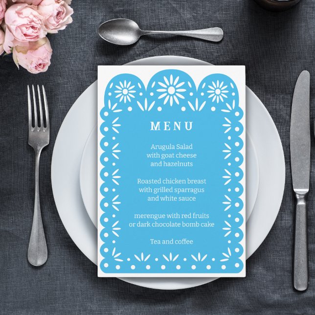 Menu PICADO PAPEL MEXICAIN Bleu (Créateur téléchargé)