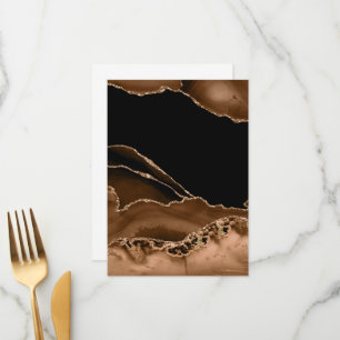 Menu Pierre contemporaine en agate marbrée marron faux 