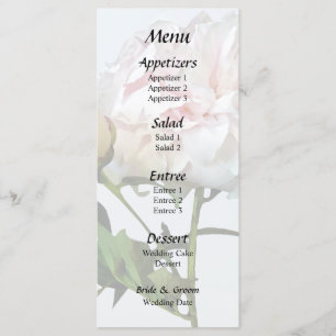 Menu Pivoine rose pâle et bouton