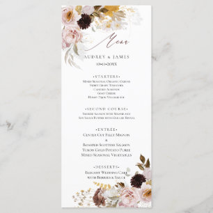 Menu PixDezines Fleurs Vintages Automne Broussaillée Bo