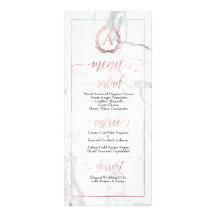 Menu PixDezines Marble+Shine Rose Gold Monogramme