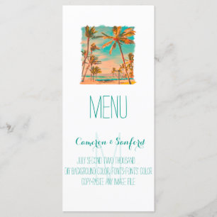 Menu PixDezines Plage hawaii vintage/turquoise