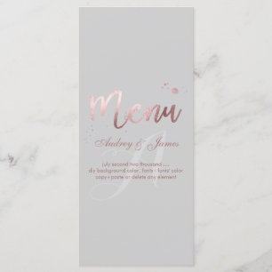 Menu PixDezines Shine Menu/Faux Rose Gold/Fancy Script