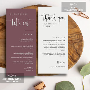Menu Plaque de Merci minimale pourpre Dusty