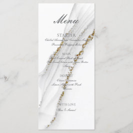 Menu plat blanc fait main à l'encre d'alcool